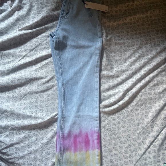 Tractor blu  ultra high rise crop flare - Picture 3 of 3